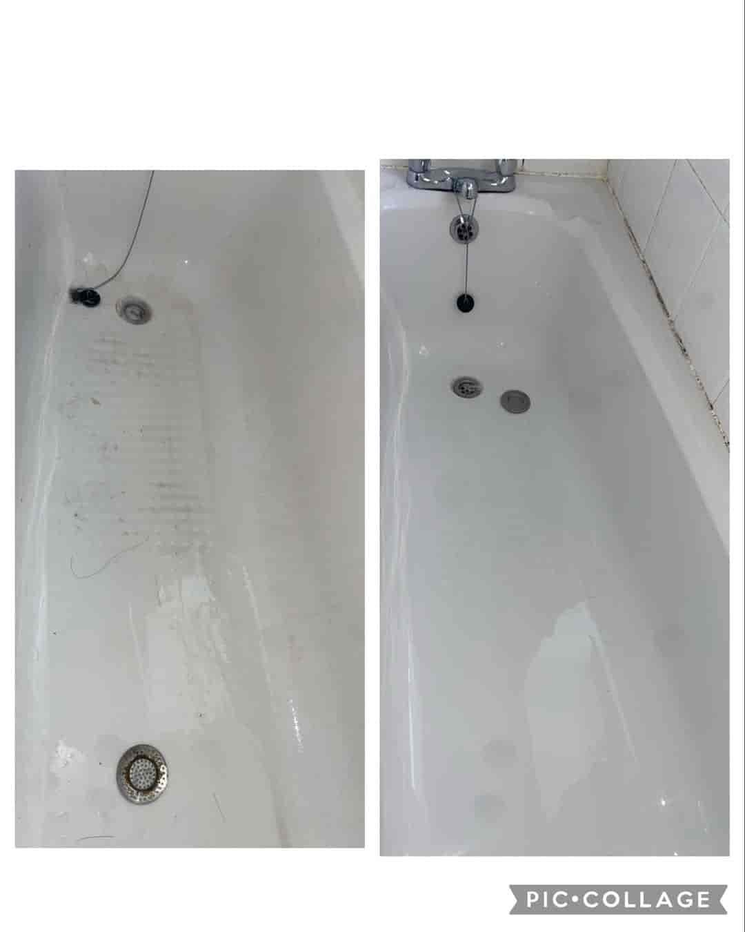 Bathtub cleaning before and after